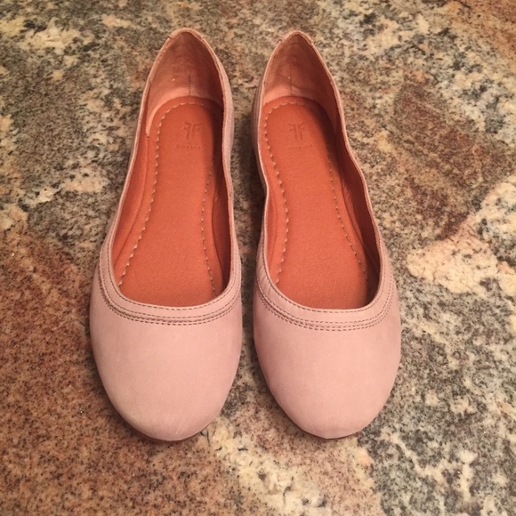 Frye Taupe Nubuck Leather Ballet Flats - Picture 3 of 7